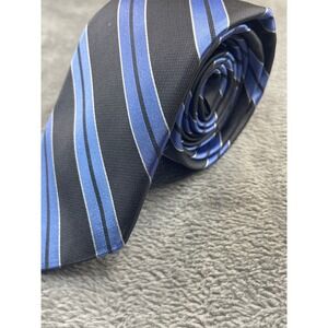 Michael Kors Men's Striped Tie‎ Blue Gray Business Formal Necktie Silk USA Made